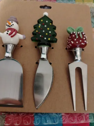 Set 3 Coltelli Natale Pupazzo Neve Albero