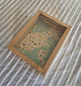 Quadro Mealheiro de Madeira - Fundo de Viagem