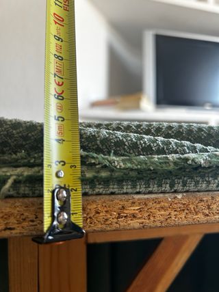 Mesa camilla cristal y tela verde