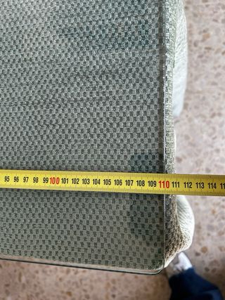 Mesa camilla cristal y tela verde