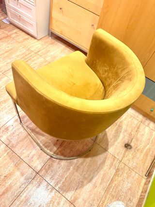 Butaca Terciopelo Mostaza Vintage