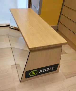 Banco zapatería madera y espejo