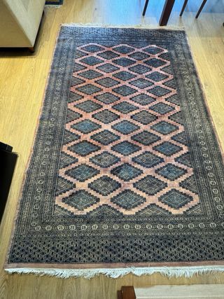 Preziosa moquette di lana rosa e grigia