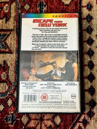 VHS Escape From New York John Carpenter