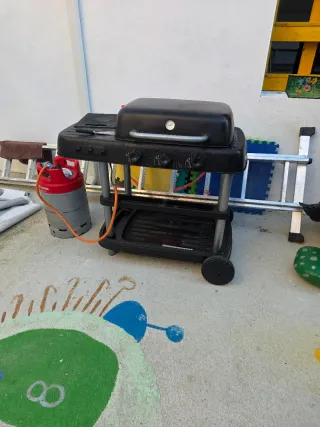 Barbacoa a gas nera e rossa