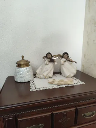 Juego de 2 adornos ángeles musicales