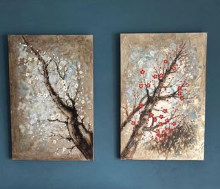 Cuadro árbol flores blancas dos