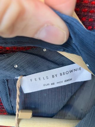 Blusa Brownie lentejuelas azul Talla XS