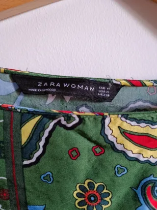 Vestido Zara verde con flecos