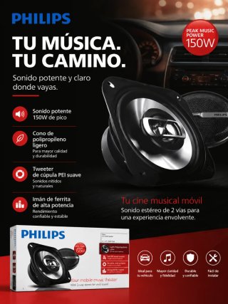 Altavoces Philips 150W Coche Coaxiales