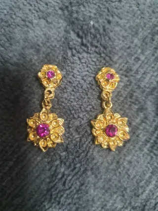 Pendientes Huertana Niña Flor Rosa