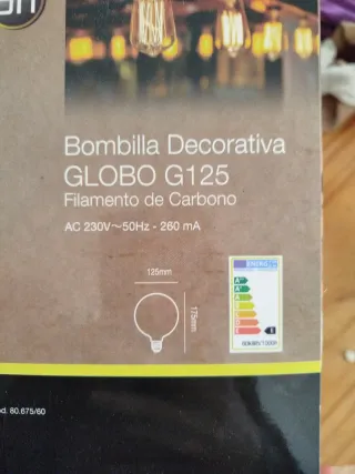 Bombilla Decorativa Globo G125 DH Filamento Carbon