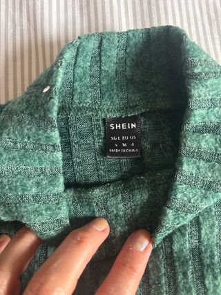 Jersey canalé verde talla L