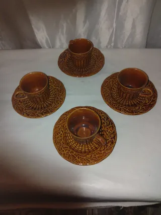 Juego 4 tazas café cerámica
