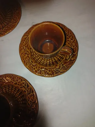 Juego 4 tazas café cerámica