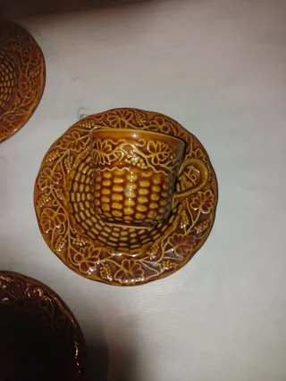 Juego 4 tazas café cerámica