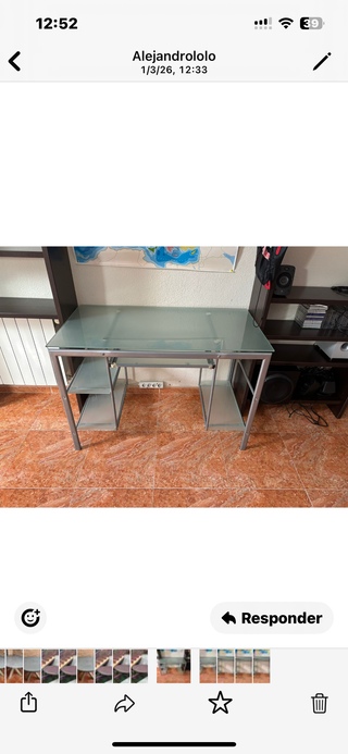 Escritorio cristal y aluminio