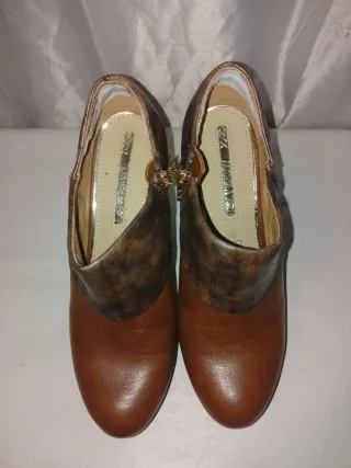 Botines tacón marrón mujer