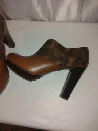 Botines tacón marrón mujer