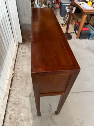 Consola de madera maciza 99x26x90