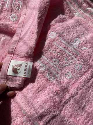 Juego 5 toallas bordadas rosa