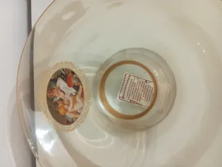 Alzata in Vetro Ambrato con Cherubini