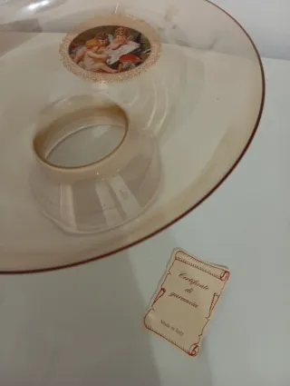 Alzata in Vetro Ambrato con Cherubini