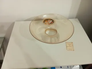 Alzata in Vetro Ambrato con Cherubini