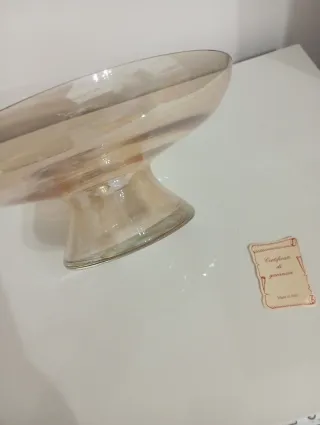 Alzata in Vetro Ambrato con Cherubini