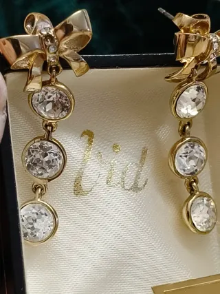 Pendientes vintage chapado oro lazo