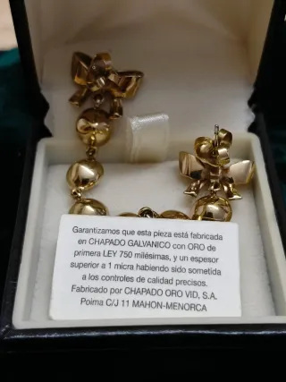 Pendientes vintage chapado oro lazo