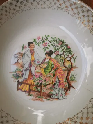 Lote 4 Platos Porcelana Dorados