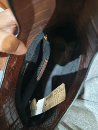 Bolso marrón efecto piel cocodrilo
