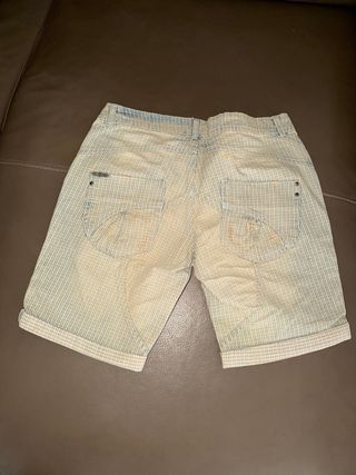 Pantalón bermudas vaquero de Rayas blanco y Azul