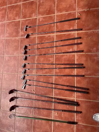 Juego de palos de golf y carrito
