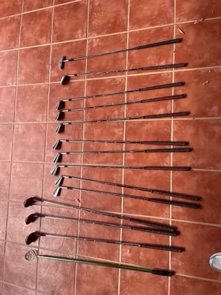 Juego de palos de golf y carrito