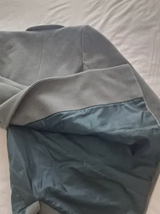 Abrigo cruzado lana verde MANGO