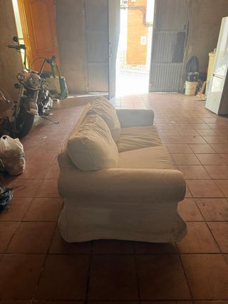 Sofá 2 plazas Ikea tela blanco