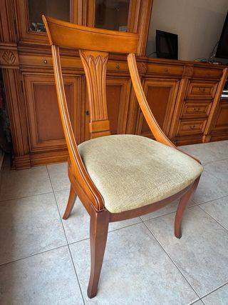 Mesa extensible comedor cristal y 6 sillas