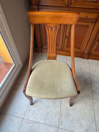 Mesa extensible comedor cristal y 6 sillas