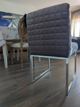 Silla terciopelo y metal