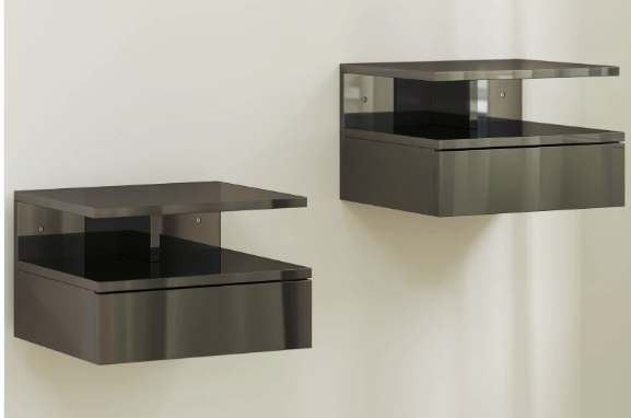 Mesitas Noche Flotantes Cajón y Estante