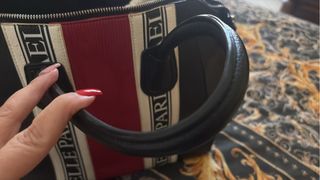 Borsa Gaelle Paris nera e rossa con strisce