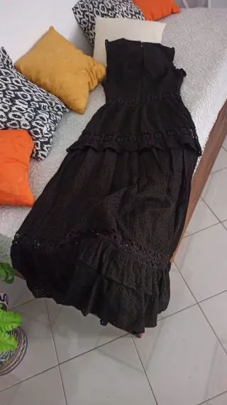 Abito Motivi pizzo Sangallo moka