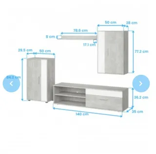 Mueble TV gris y blanco