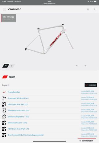Bicicleta Ridley Grifn Custom Talla S ( 54 )