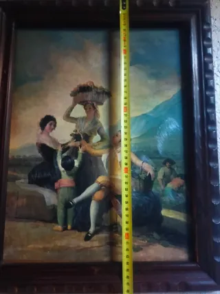 Cuadro decorativo de tela y madera