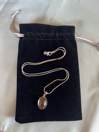 Colgante Cuarzo Citrino y plata Regalo la cadena