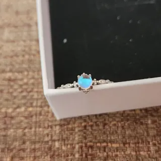 Anillo Plata Esterlina Piedra Azul