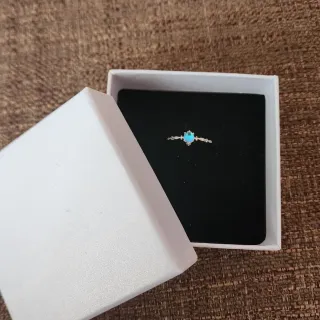 Anillo Plata Esterlina Piedra Azul